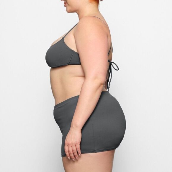 NWT SKIMS Swim Mini Sport Gun Metal Charcoal Black Skirt - Picture 4 of 7